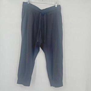 Lululemon Jogger Pants Black Size‎ 14 Women's Drawstring Tapered Ankle Cuffs